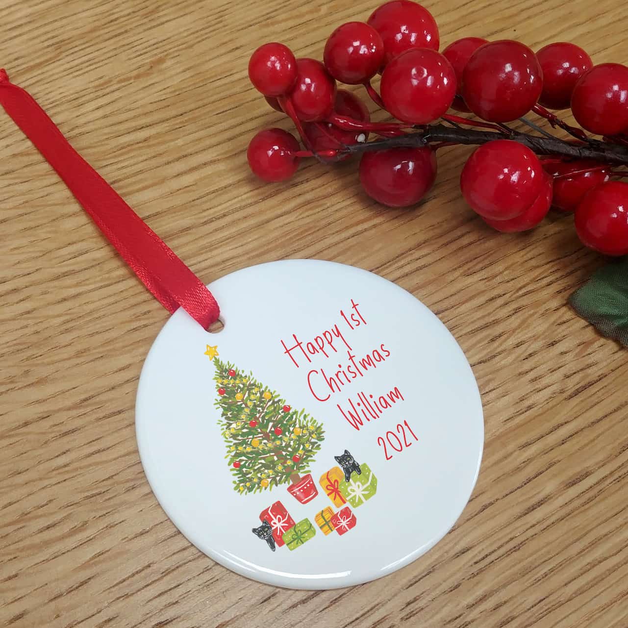 Personalised First Christmas Tree Decoration