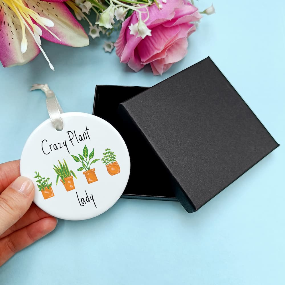 Crazy Plant Lady Ceramic Hanging Ornament | Potted Plants Keepsake
