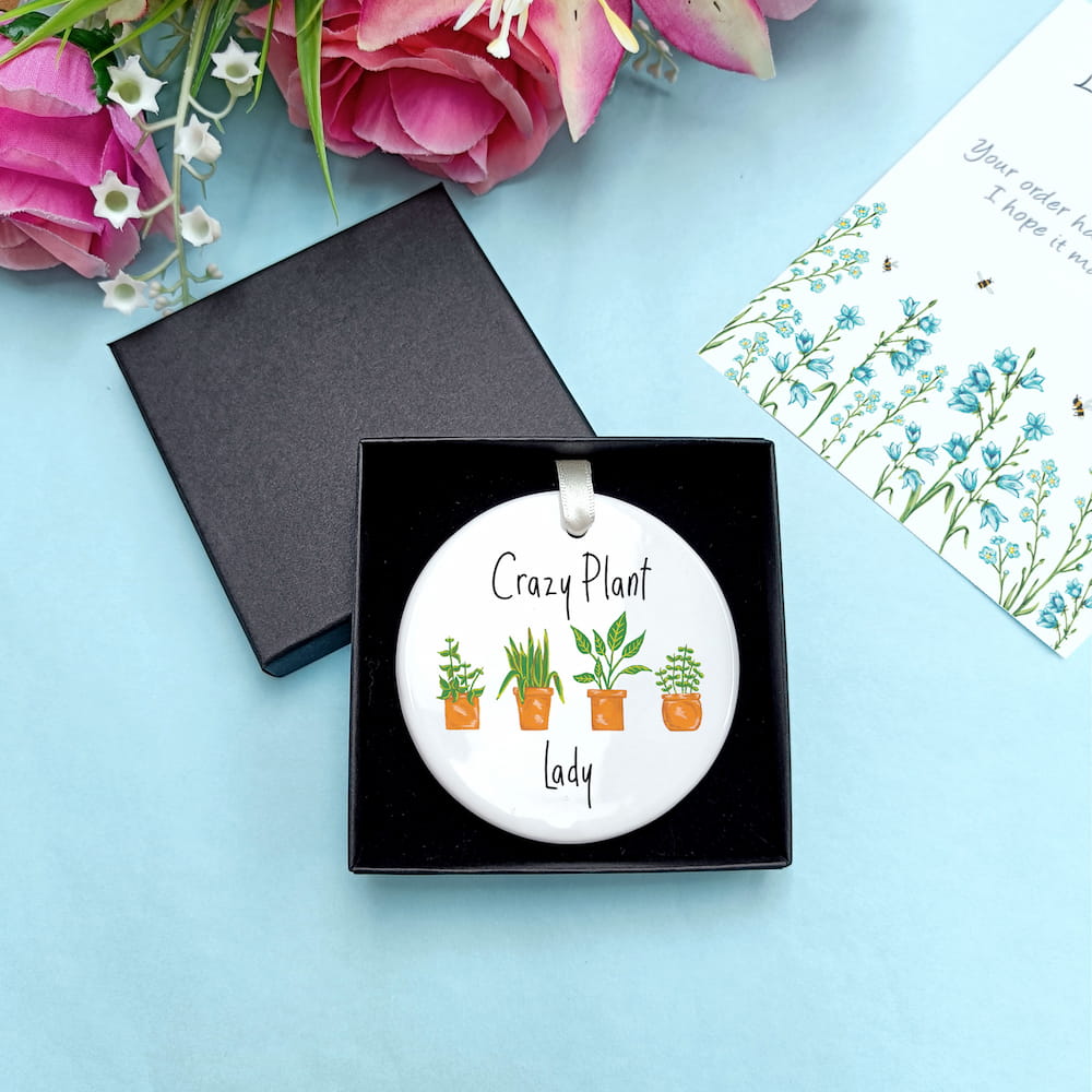 Crazy Plant Lady Ceramic Hanging Ornament | Potted Plants Keepsake