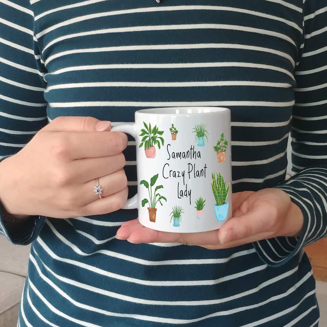 Personalised Crazy Plant Lady Mug