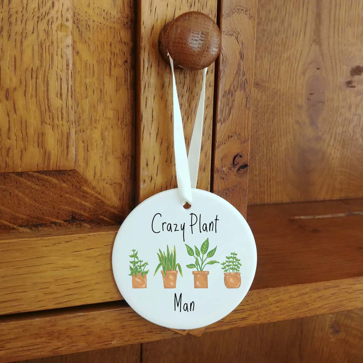 Crazy Plant Lady Ceramic Hanging Ornament | Potted Plants Keepsake