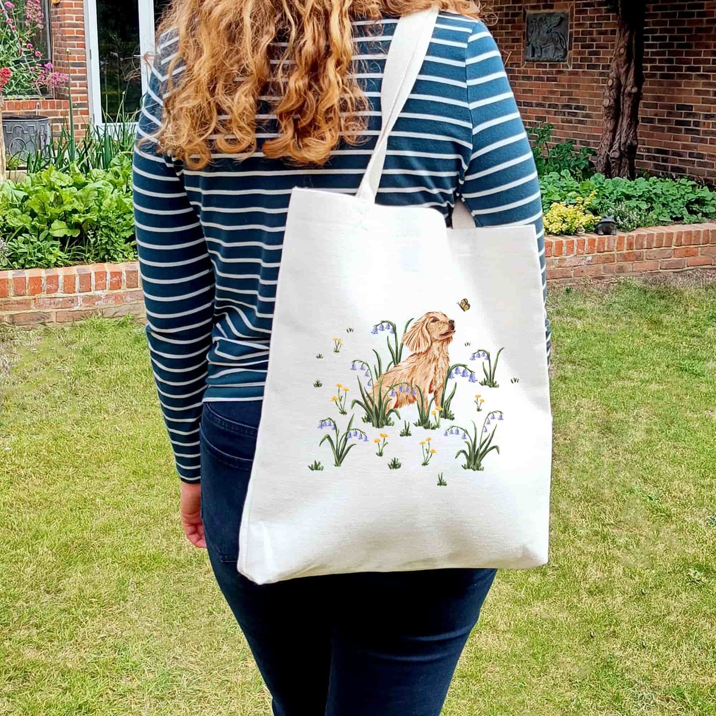 Dog and Butterfly Tote Bag | Cocker Spaniel Bag
