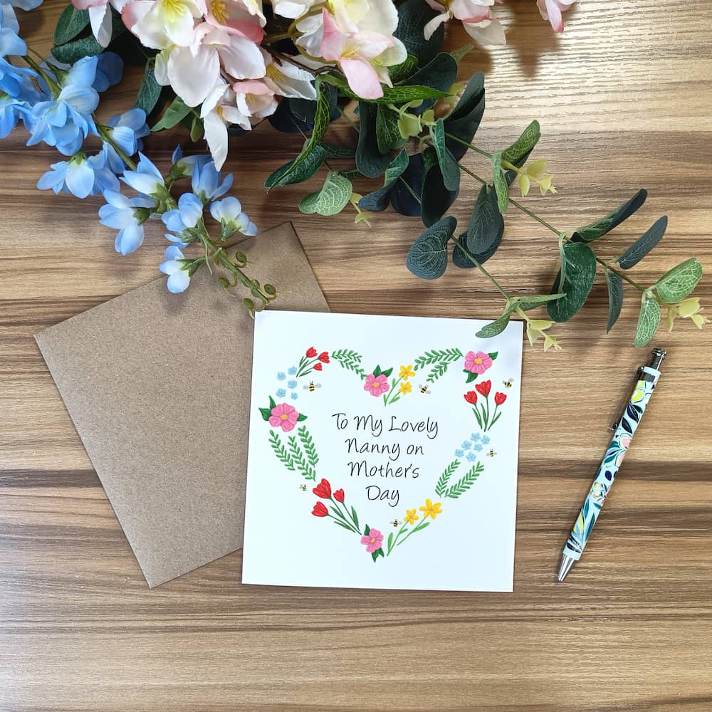 Personalised Floral Mother's Day Card for Nan