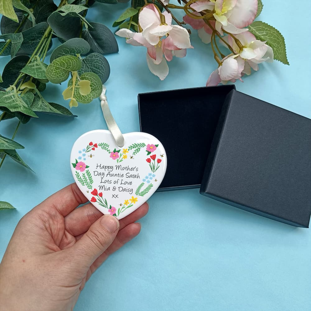 Personalised Mother's Day Floral Heart Decoration