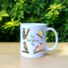 Load image into Gallery viewer, Personalised Garden Birds Mug | Custom Bird Watching Mug | Gifts for Dad | Illustrated Bird Ceramic Mug

