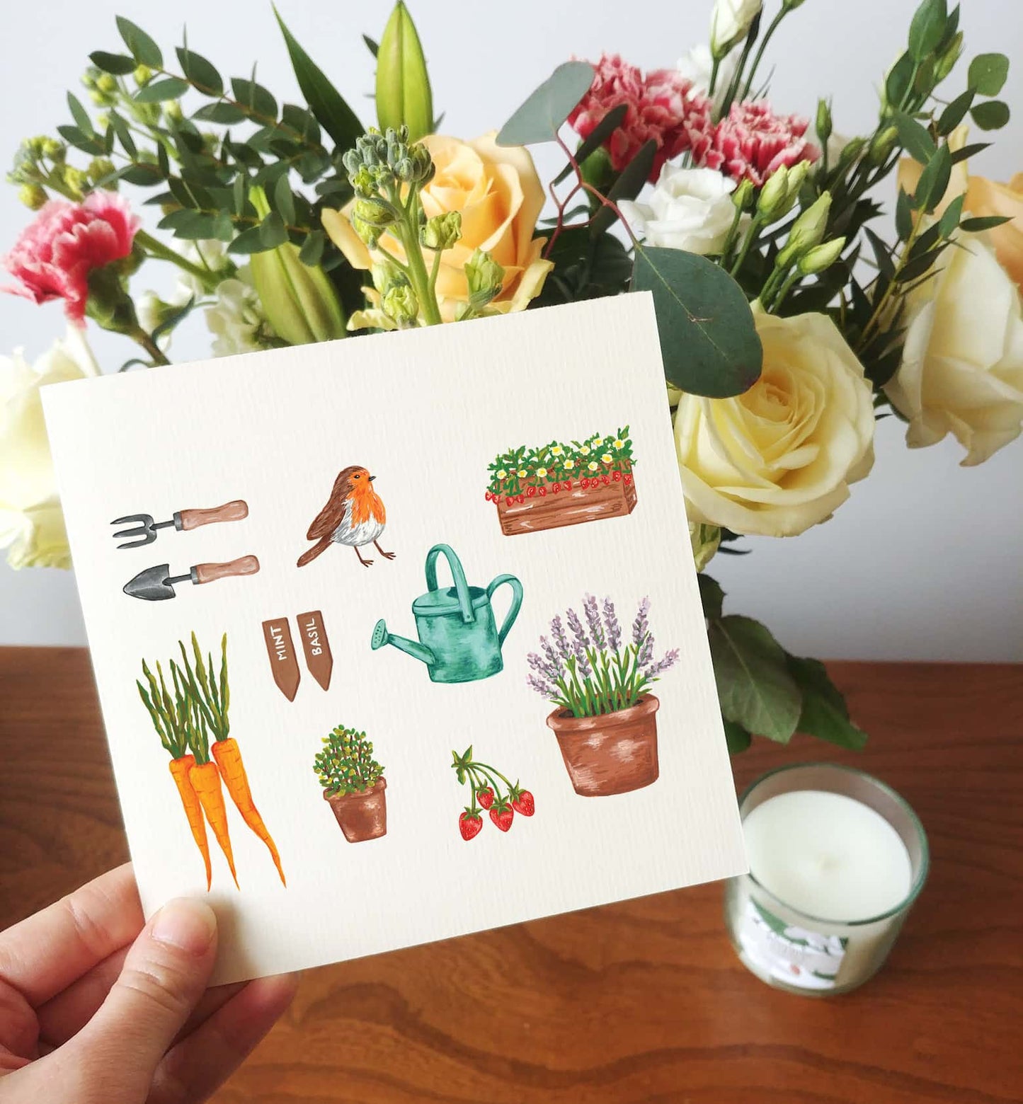 Illustrated Gardening Birthday Card