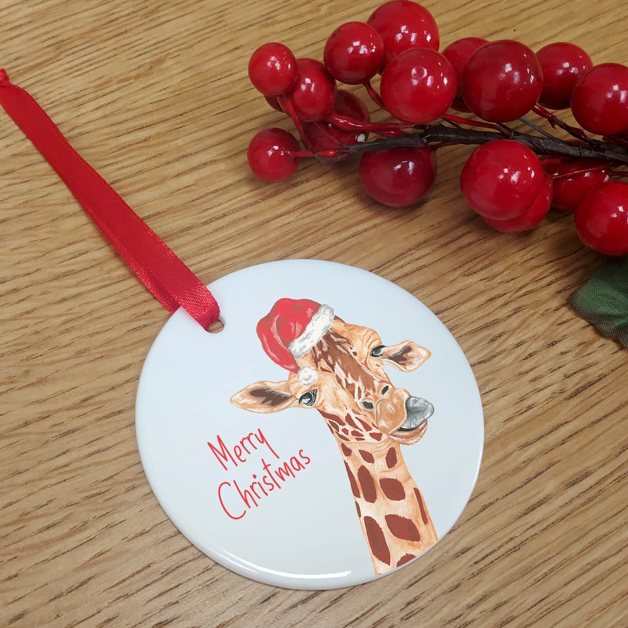 Giraffe Christmas Tree Decoration | Personalised Christmas Ornament