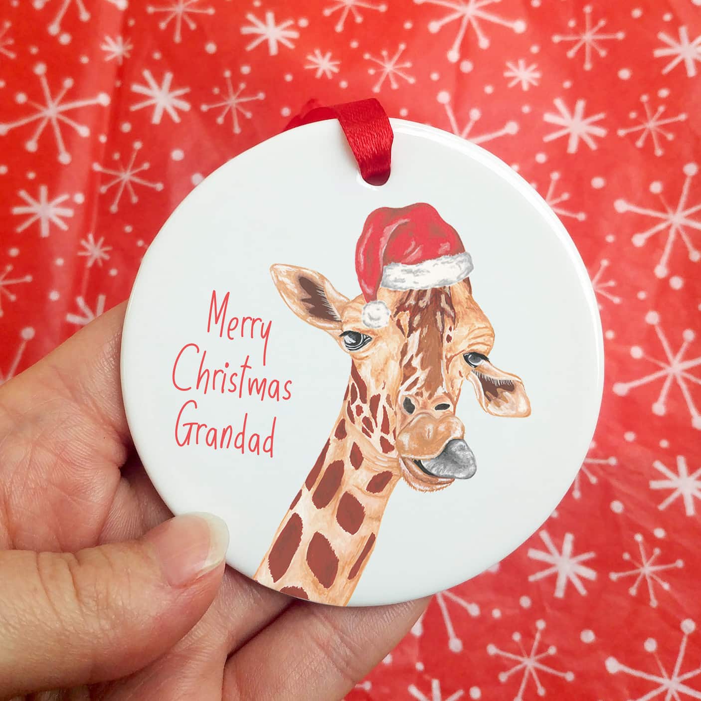 Giraffe Christmas Tree Decoration | Personalised Christmas Ornament