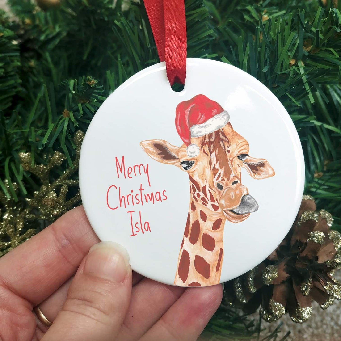 Giraffe Christmas Tree Decoration | Personalised Christmas Ornament