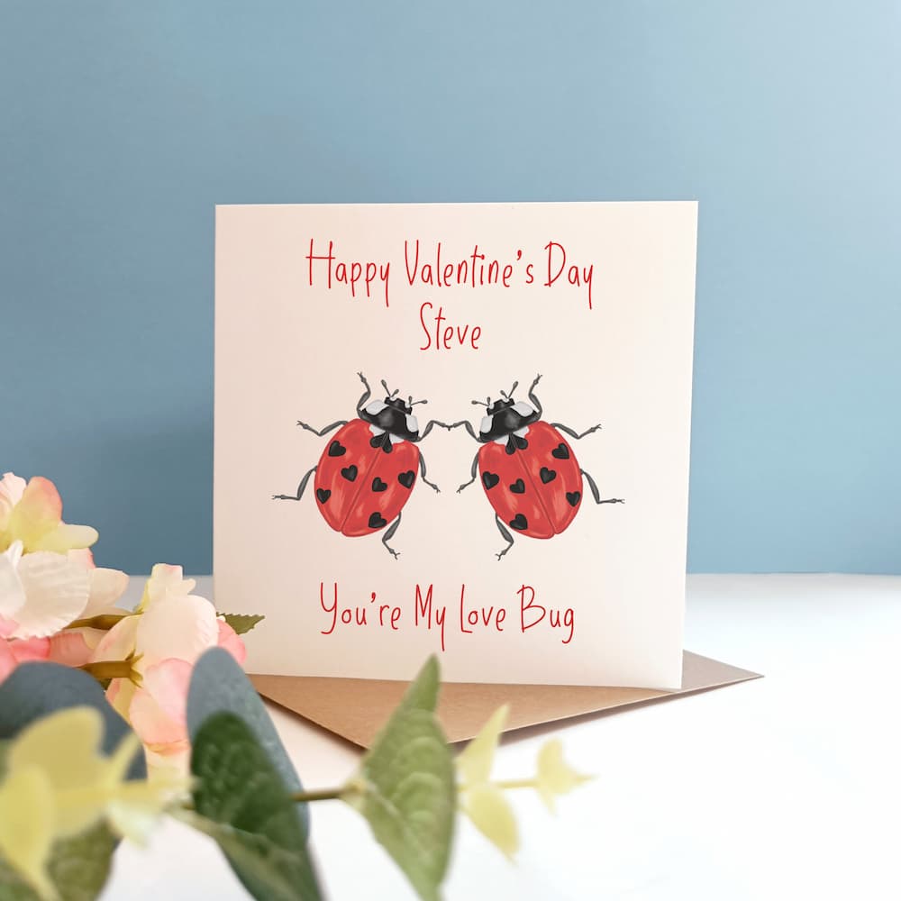 Personalised Ladybird Valentine's Day Card