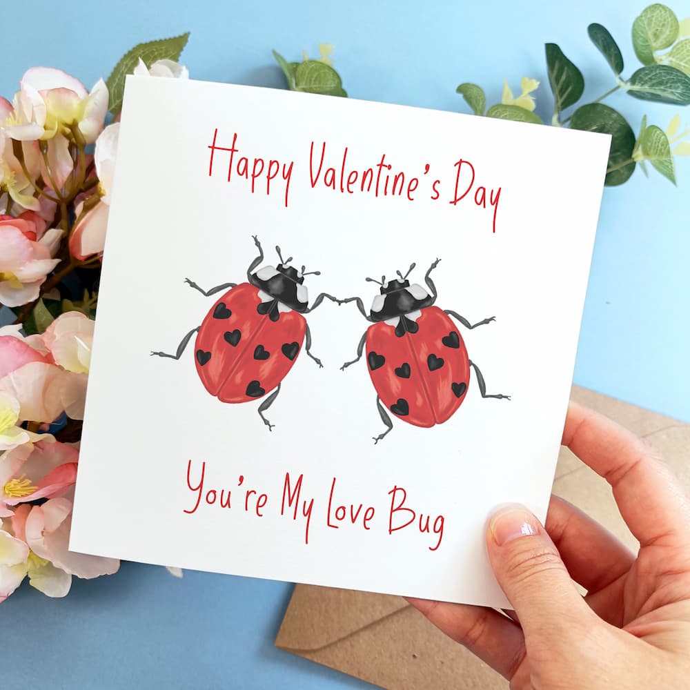 Personalised Ladybird Valentine's Day Card