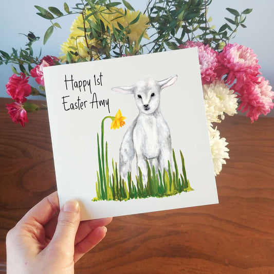 Personalised Lamb Easter Card | Cute Little Lamb Greetings Card