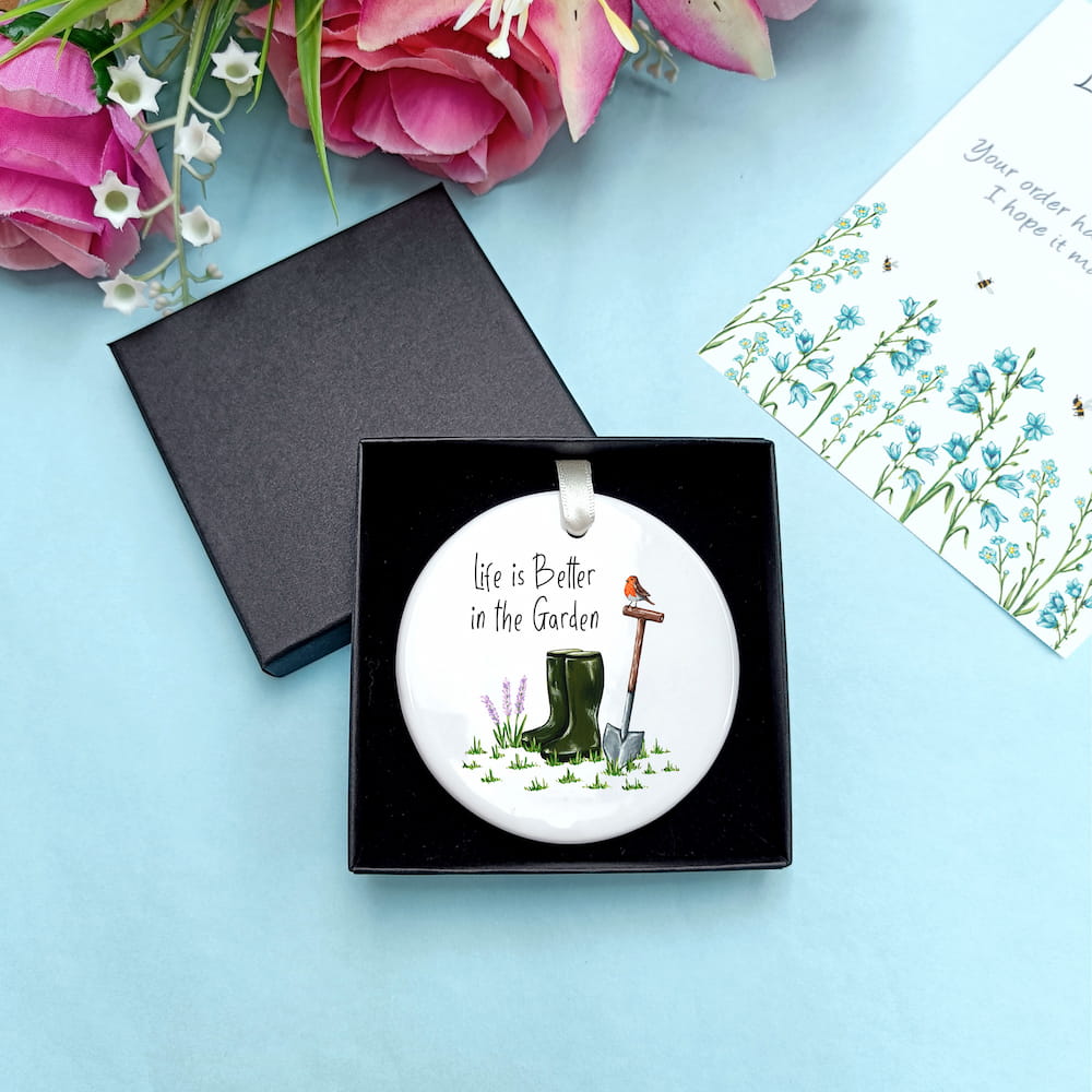 Gardening Ceramic Hanging Ornament | Life is Better at the Allotment / Garden