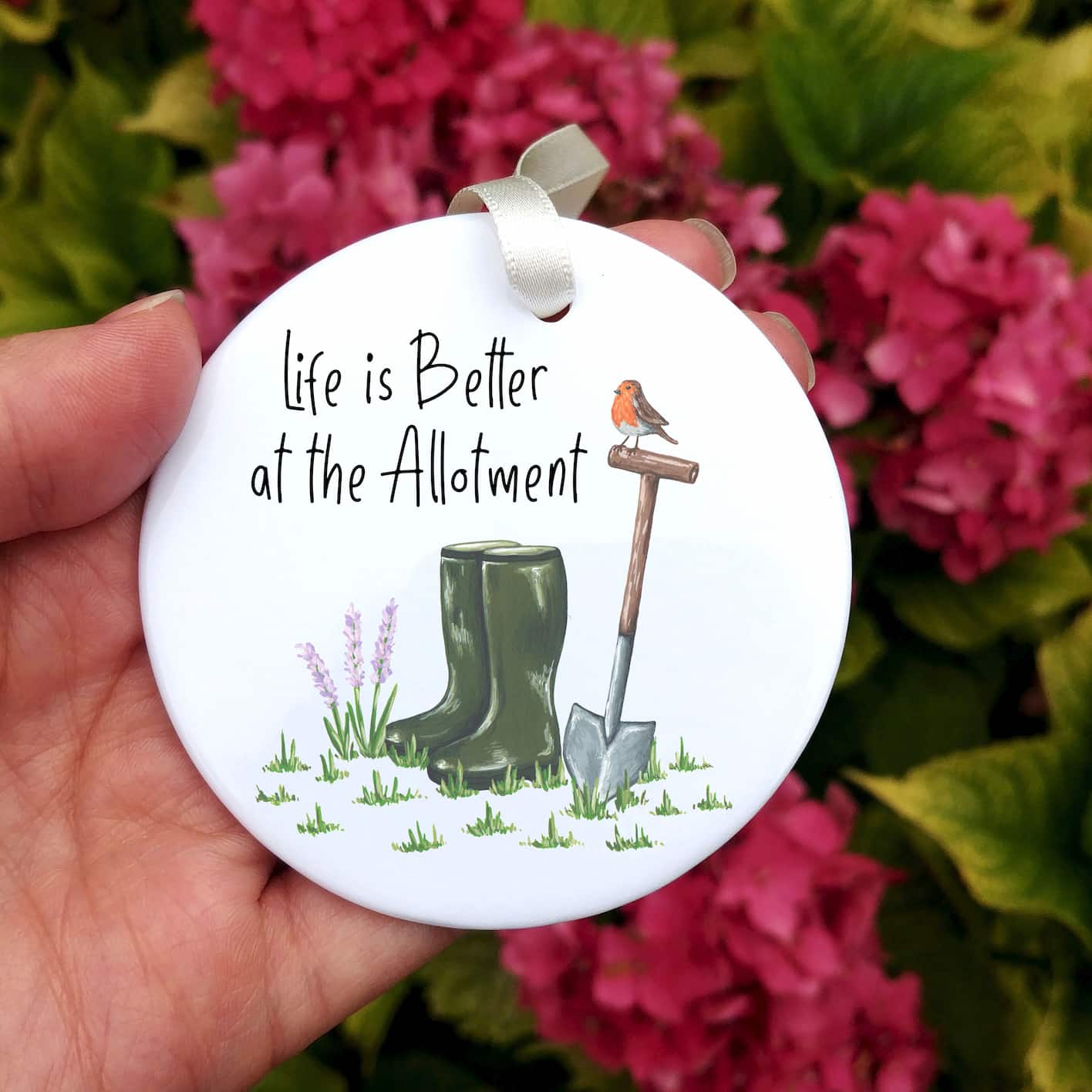 Gardening Ceramic Hanging Ornament | Life is Better at the Allotment / Garden