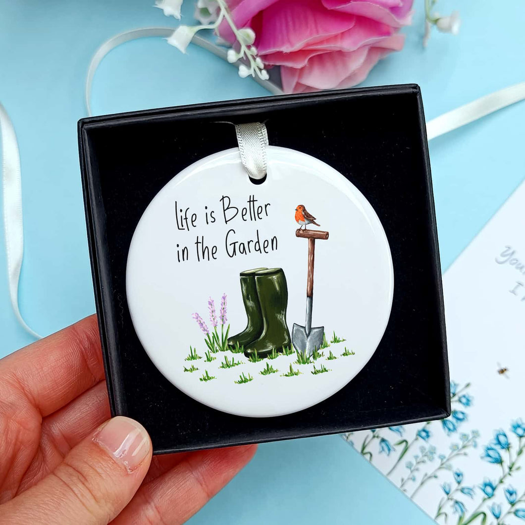 Gardening Ceramic Hanging Ornament | Life is Better at the Allotment / Garden