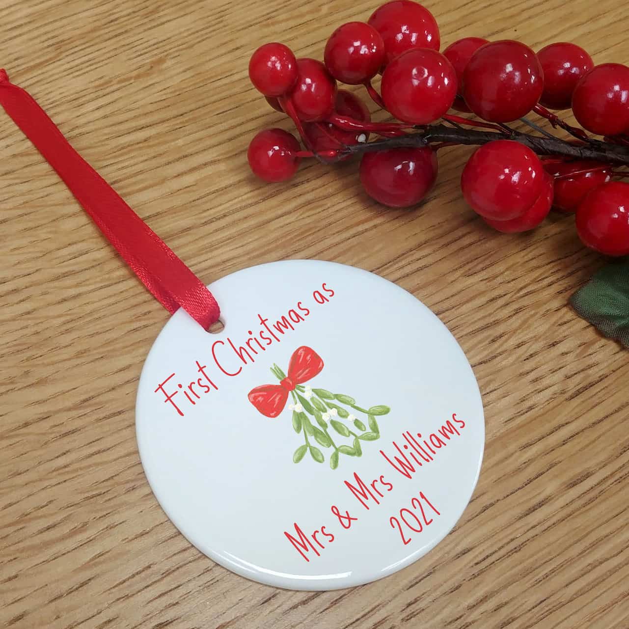 First Christmas as Mr and Mrs Tree Decoration | Mistletoe First Married Christmas