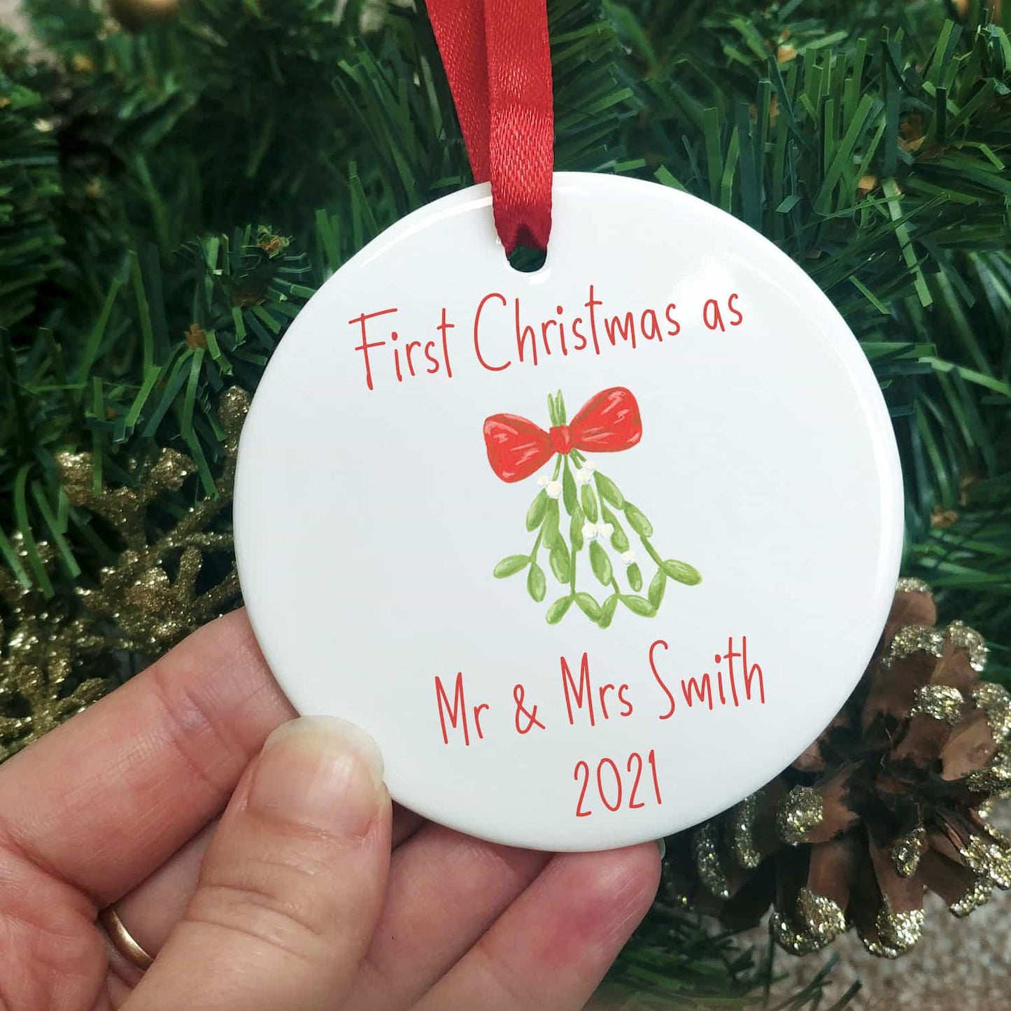 First Christmas as Mr and Mrs Tree Decoration | Mistletoe First Married Christmas