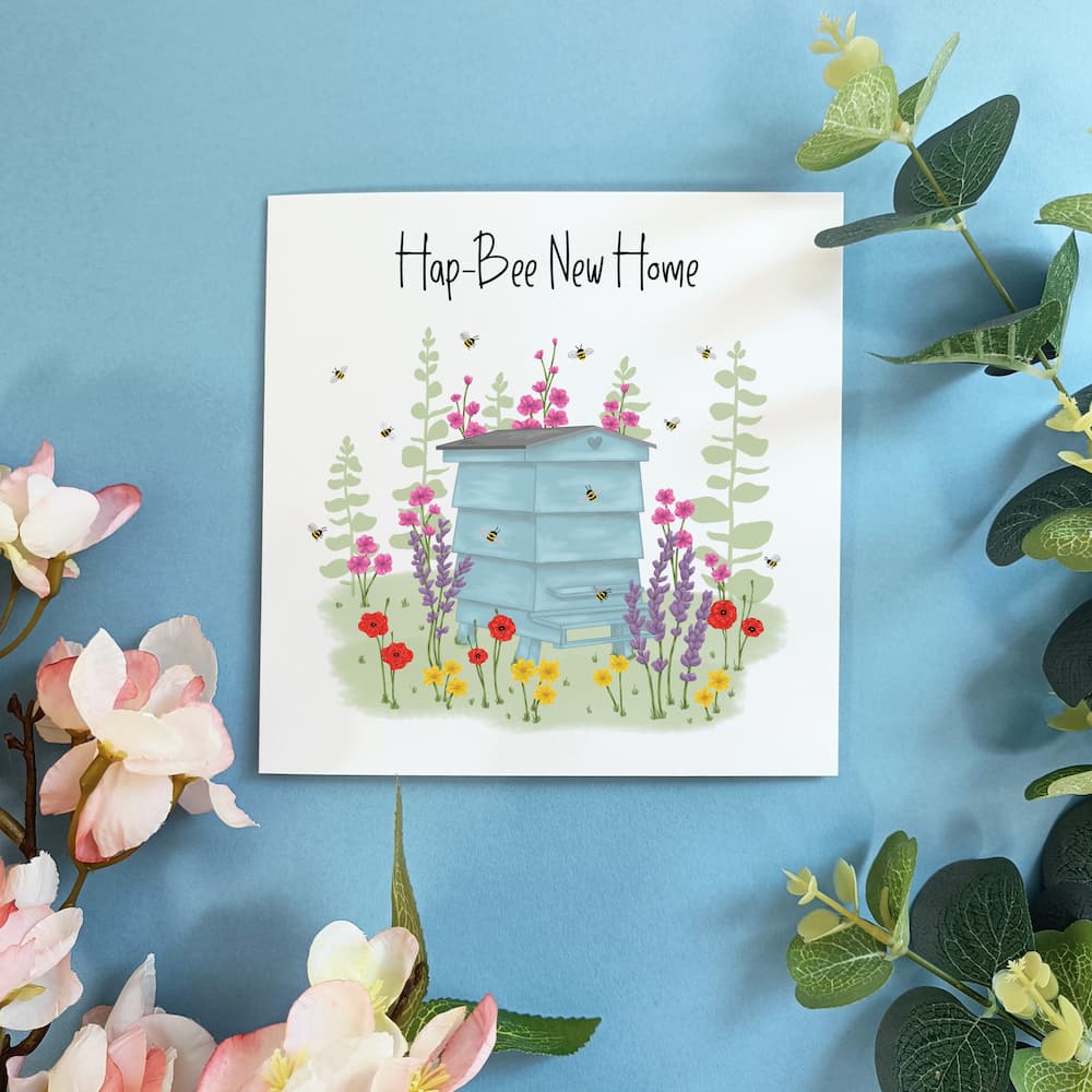 Personalised Bee Hive New Home Card