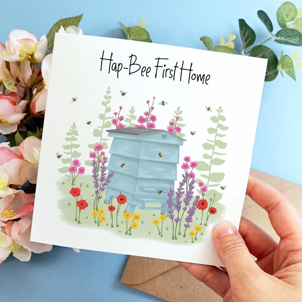 Personalised Bee Hive New Home Card