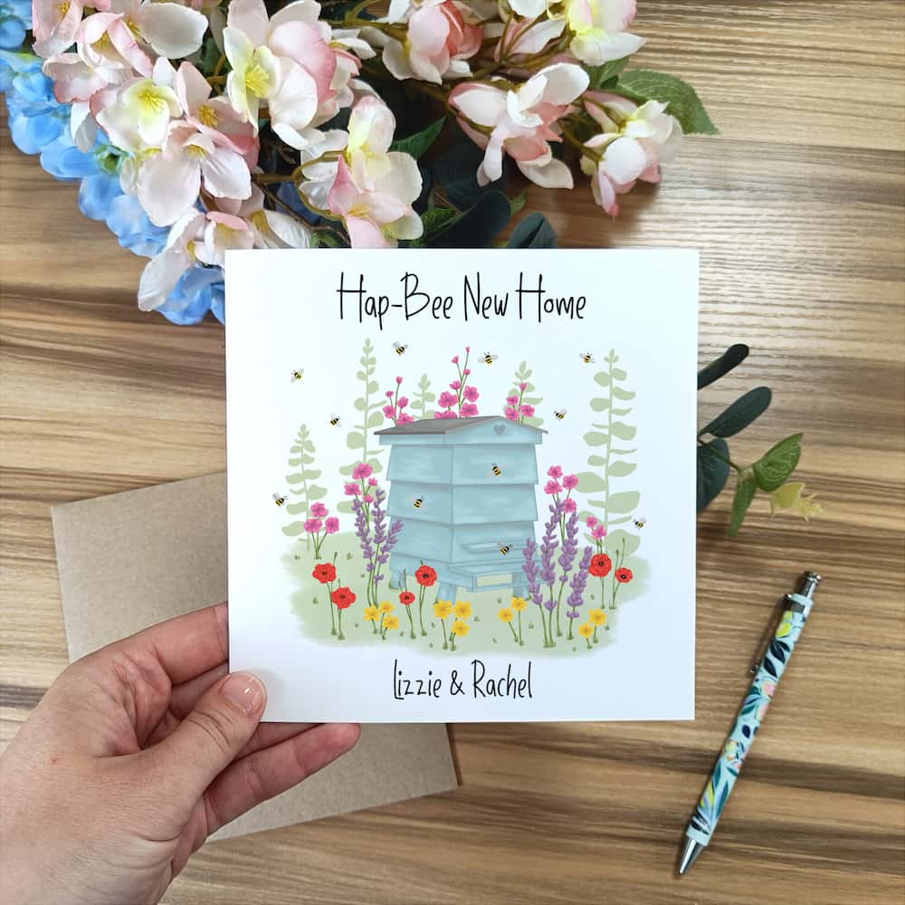 Personalised Bee Hive New Home Card
