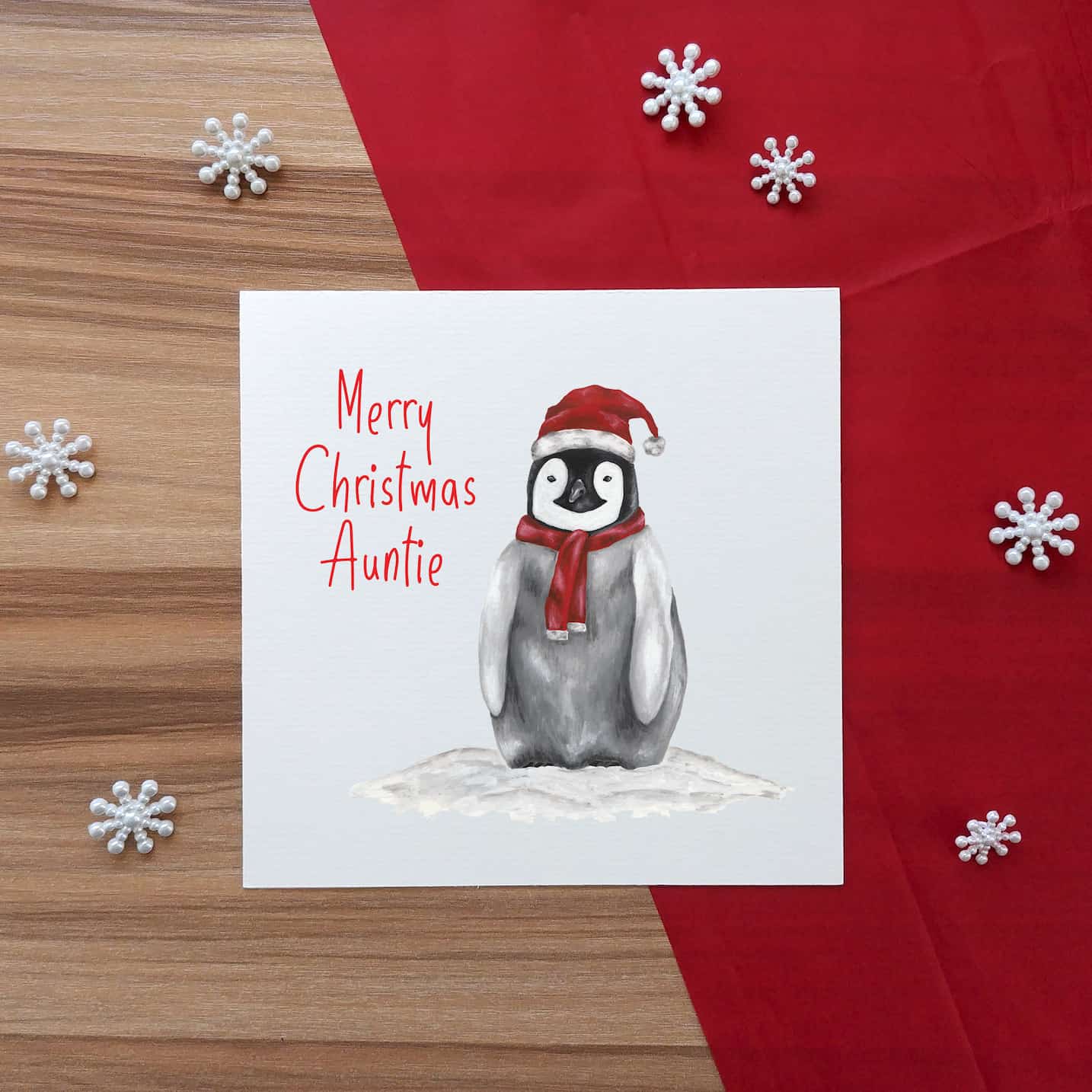 Personalised Penguin Christmas Card