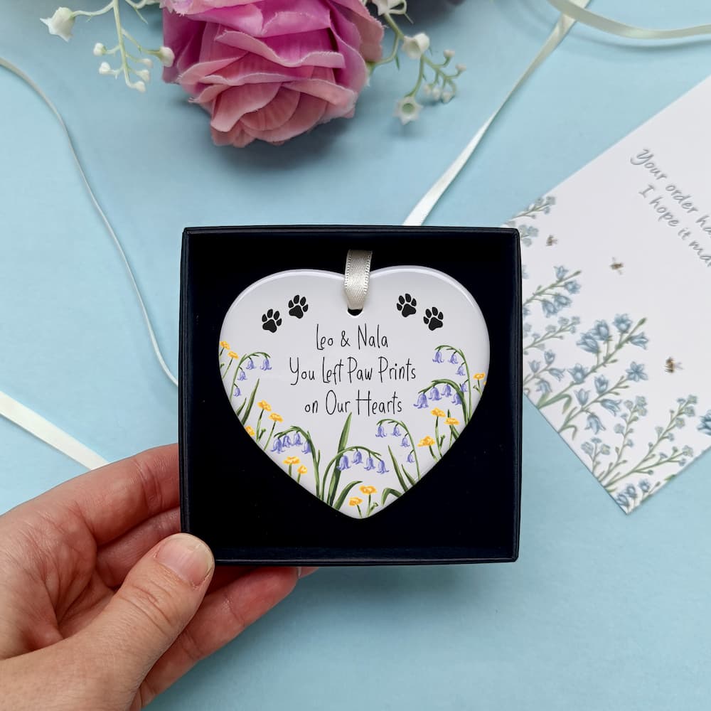 Personalised Pet Memorial Heart Decoration