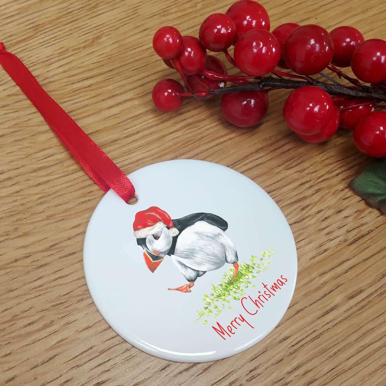 Puffin Christmas Tree Decoration | Personalised Christmas Ornament