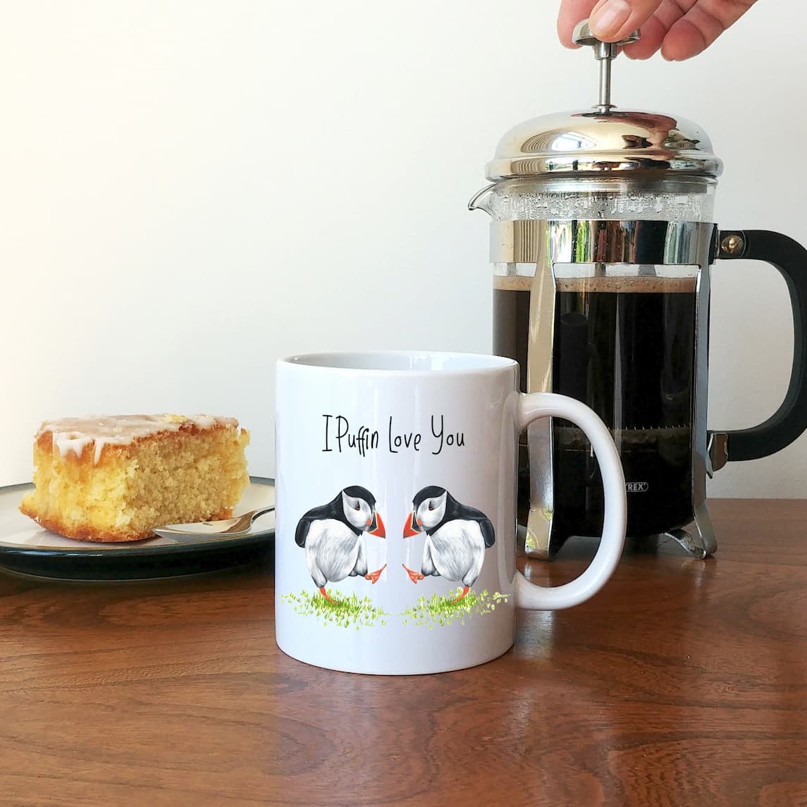 Personalised I Puffin Love You Mug