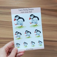 Load image into Gallery viewer, Illustrated Puffin Sticker Sheet
