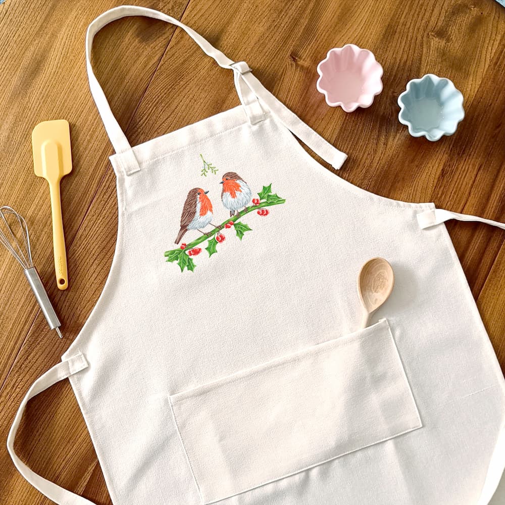 Personalised Robin Christmas Apron