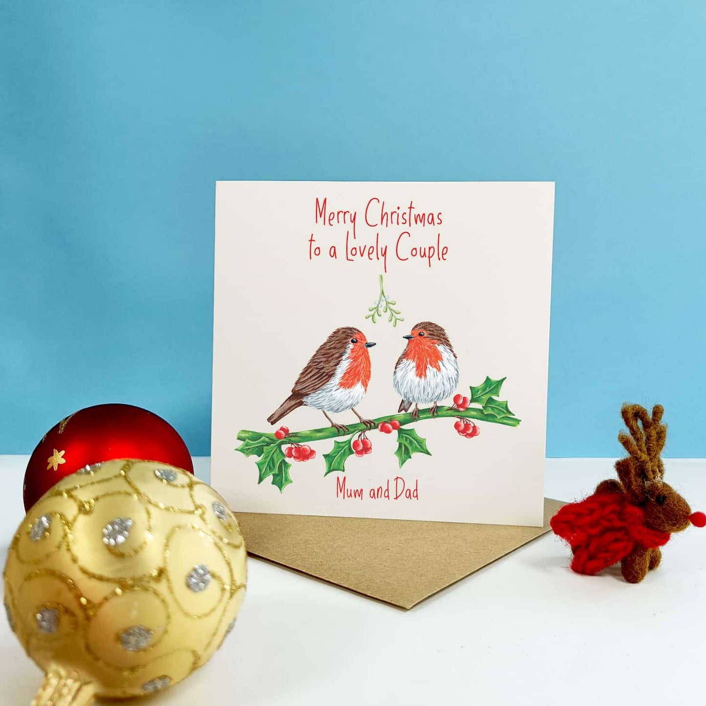 Robin Couple Christmas Card