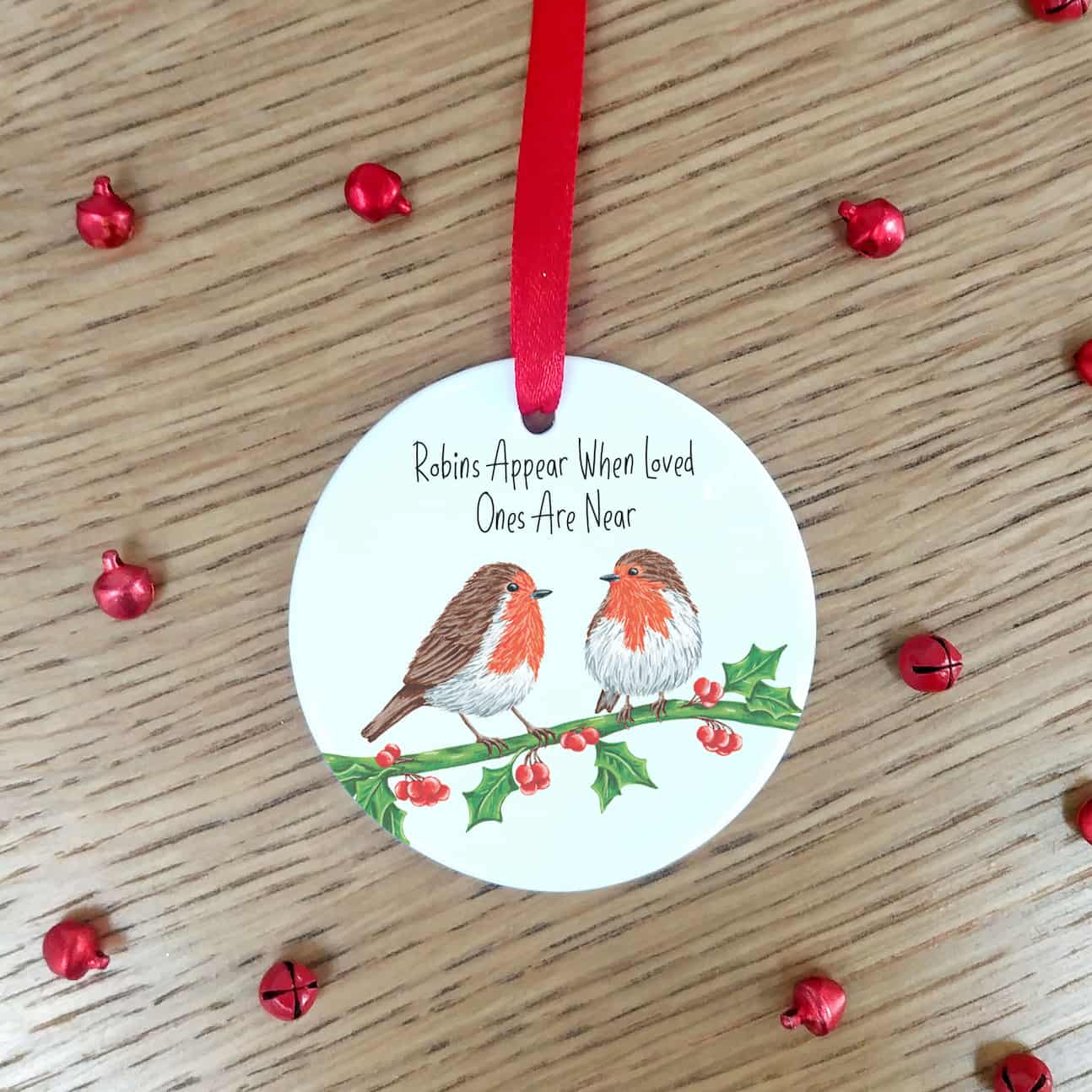 Robin Couple Personalised Christmas Memorial Decoration