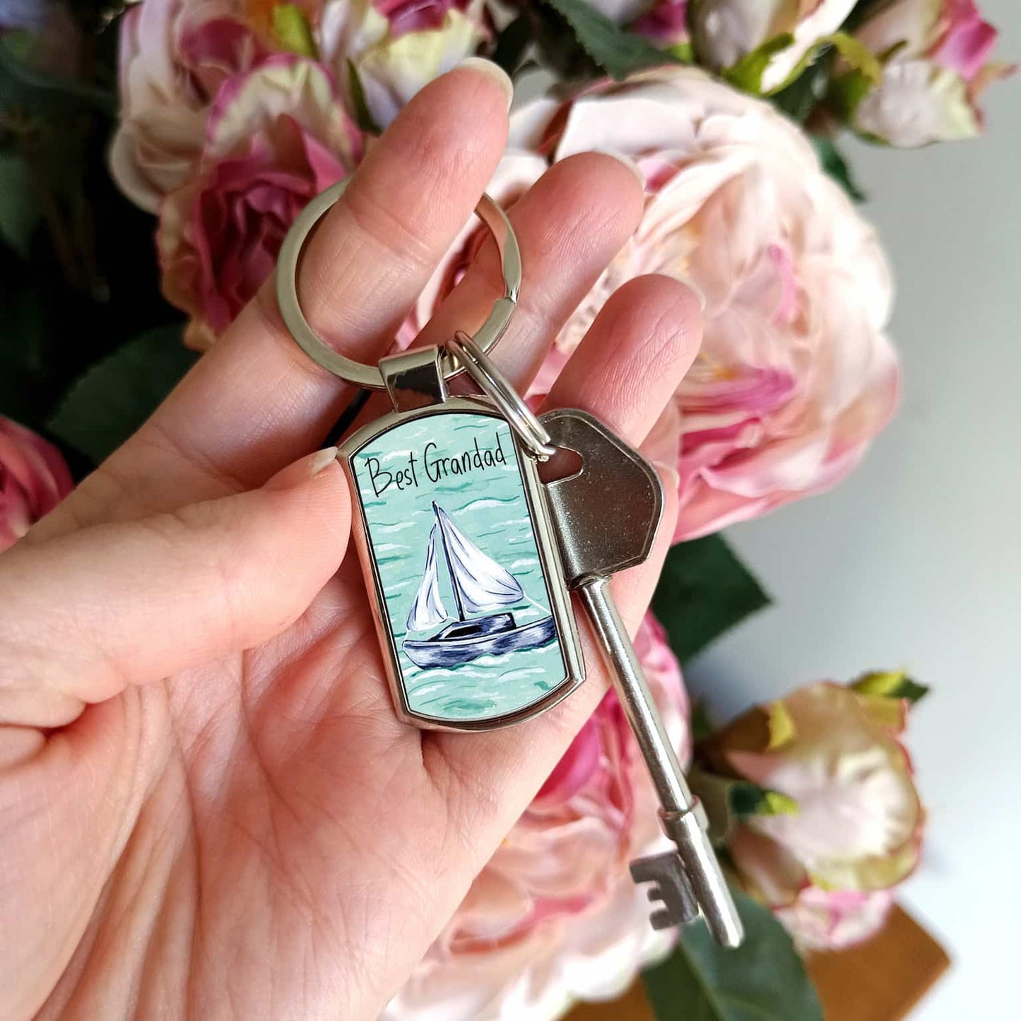 Personalised Sailing Keyring | Best Dad Keychain