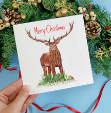 Load image into Gallery viewer, Stag Christmas Card | Stag and Robin Winter Card
