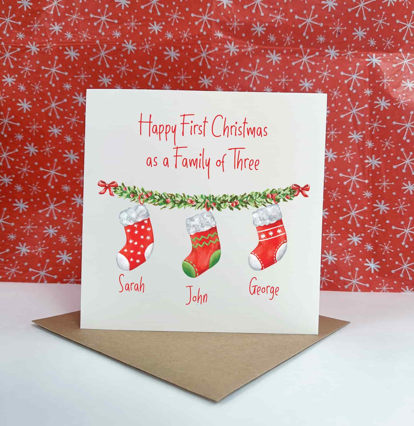 Personalised Christmas Stocking Card