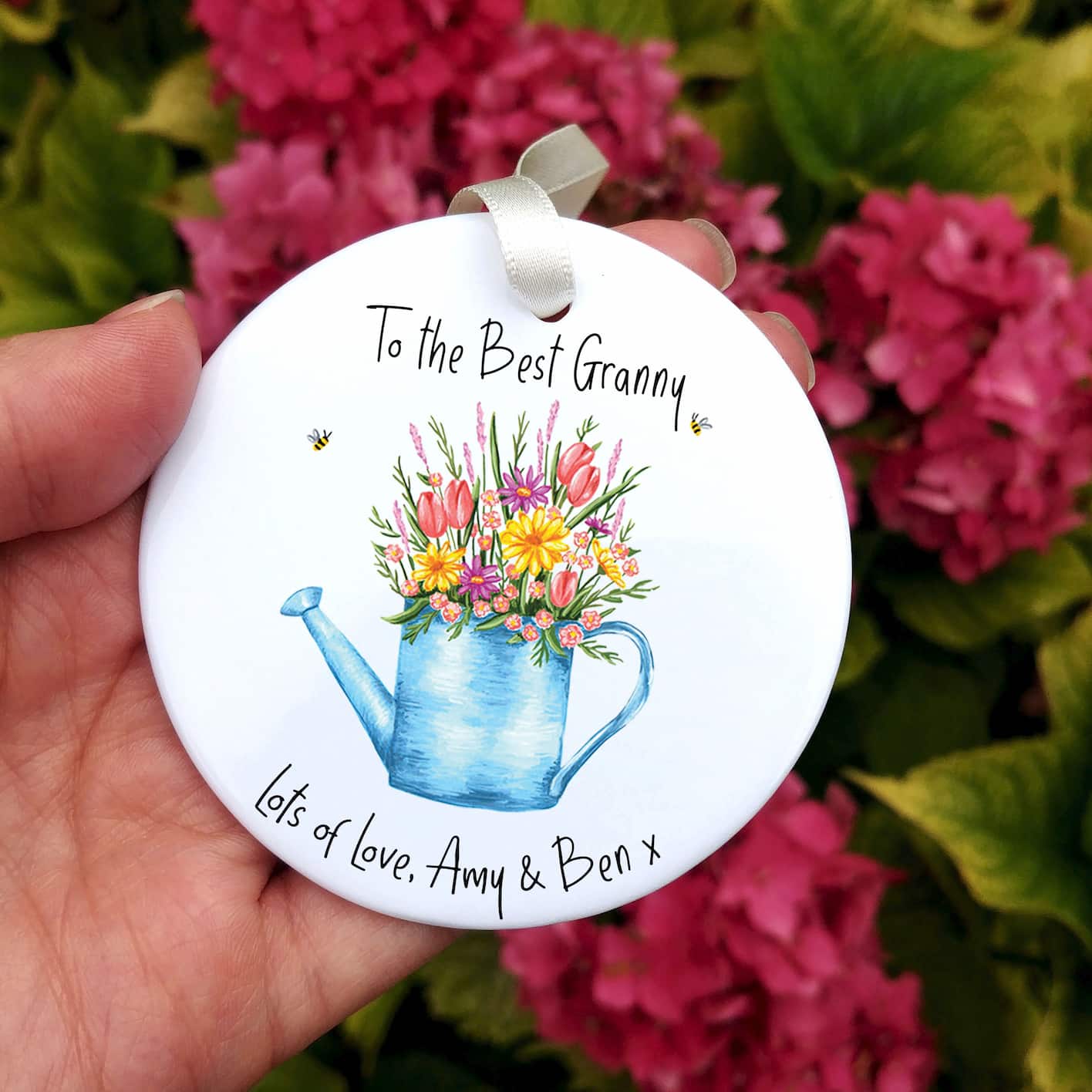Personalised Best Mum Floral Ceramic Decoration