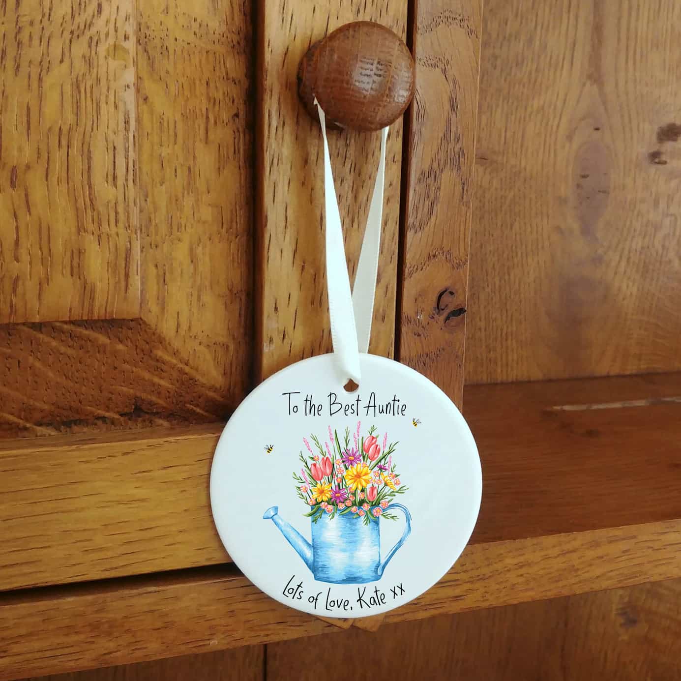 Personalised Best Mum Floral Ceramic Decoration