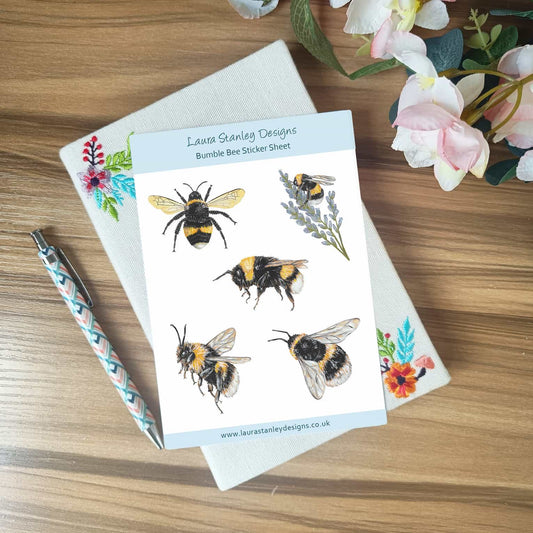 British Bumble Bee Sticker Sheet