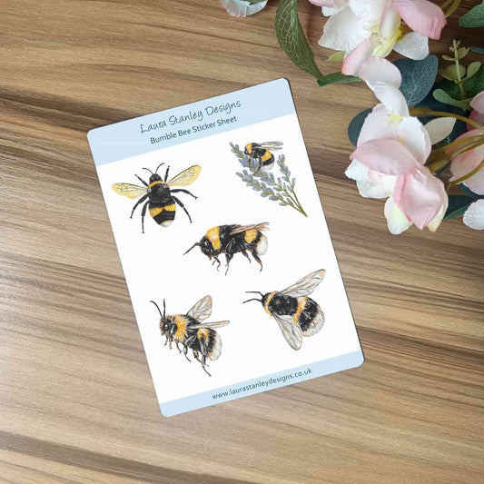 British Bumble Bee Sticker Sheet
