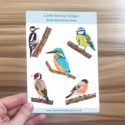 Illustrated British Birds Sticker Sheet
