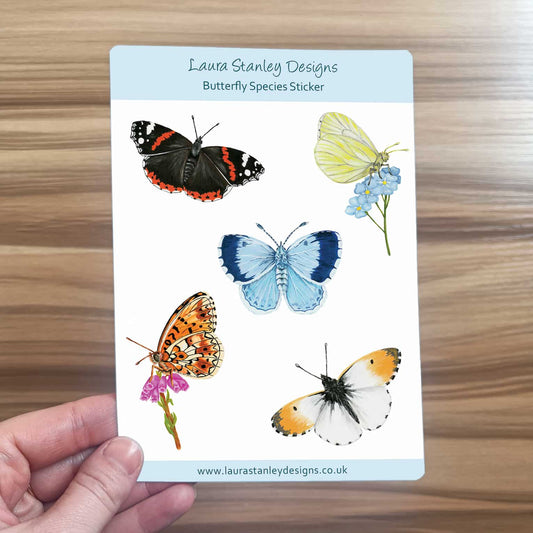 Illustrated Butterfly Sticker Sheet