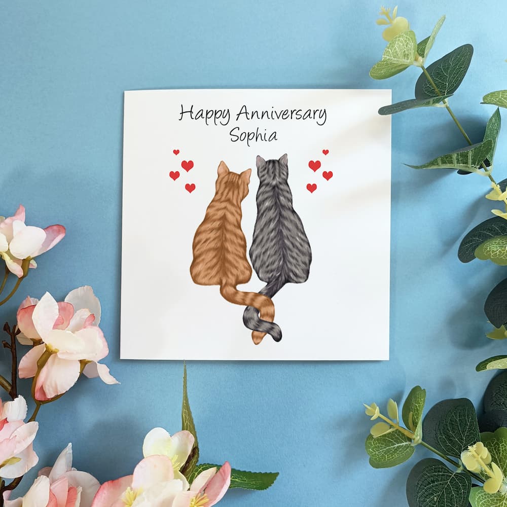 cat anniversary card for girlfriend