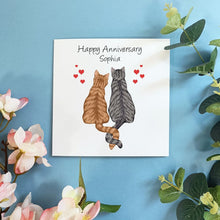 Load image into Gallery viewer, cat anniversary card for girlfriend

