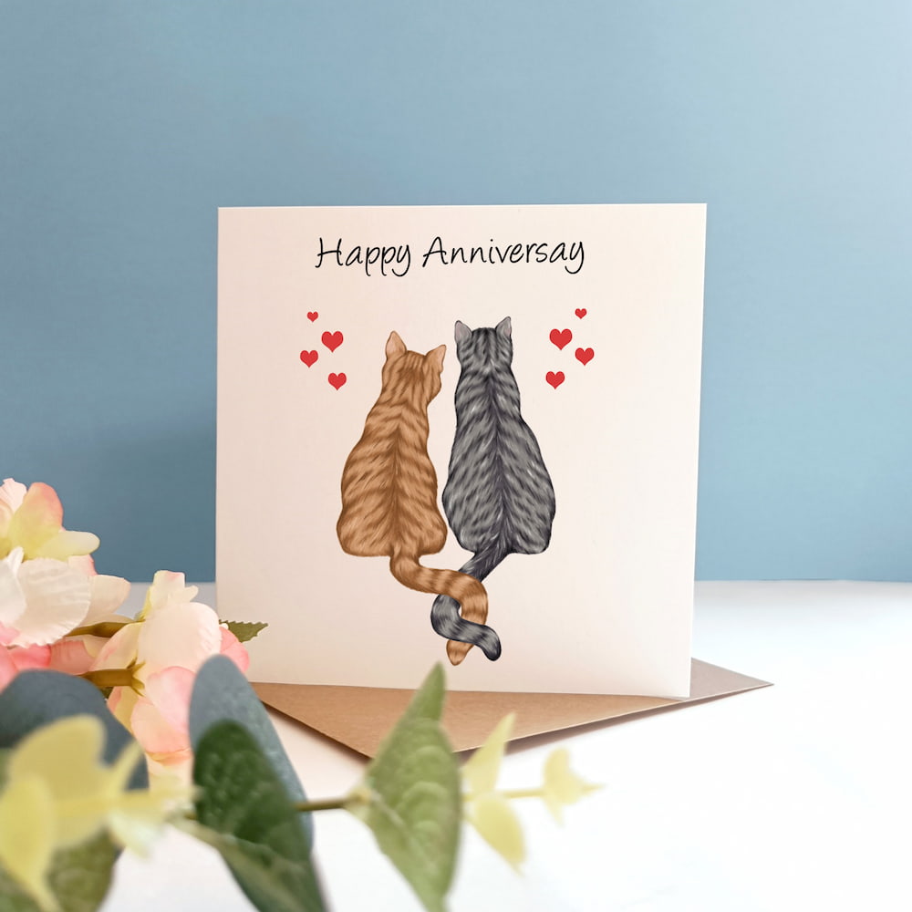 cat anniversary card for wife