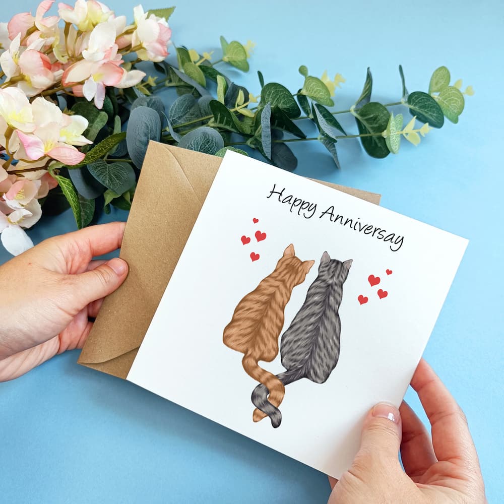 cat anniversary card for husband