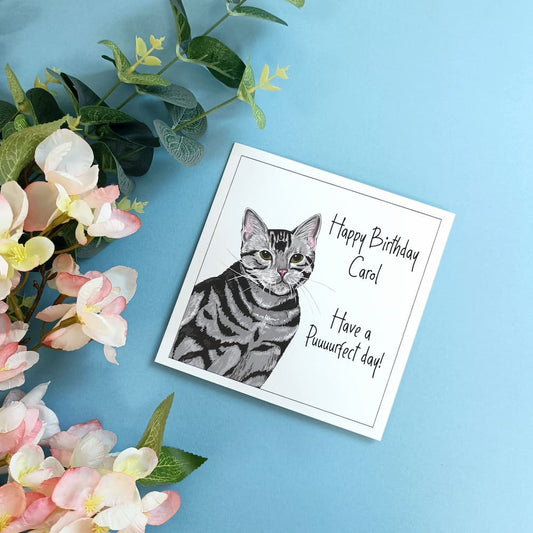 Personalised Cat Birthday Card