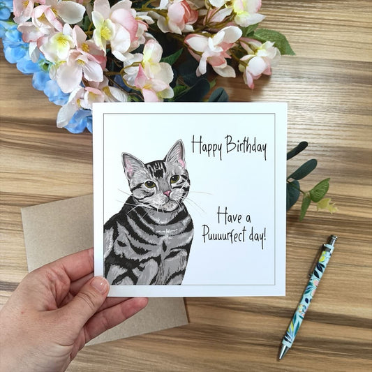 Personalised Cat Birthday Card