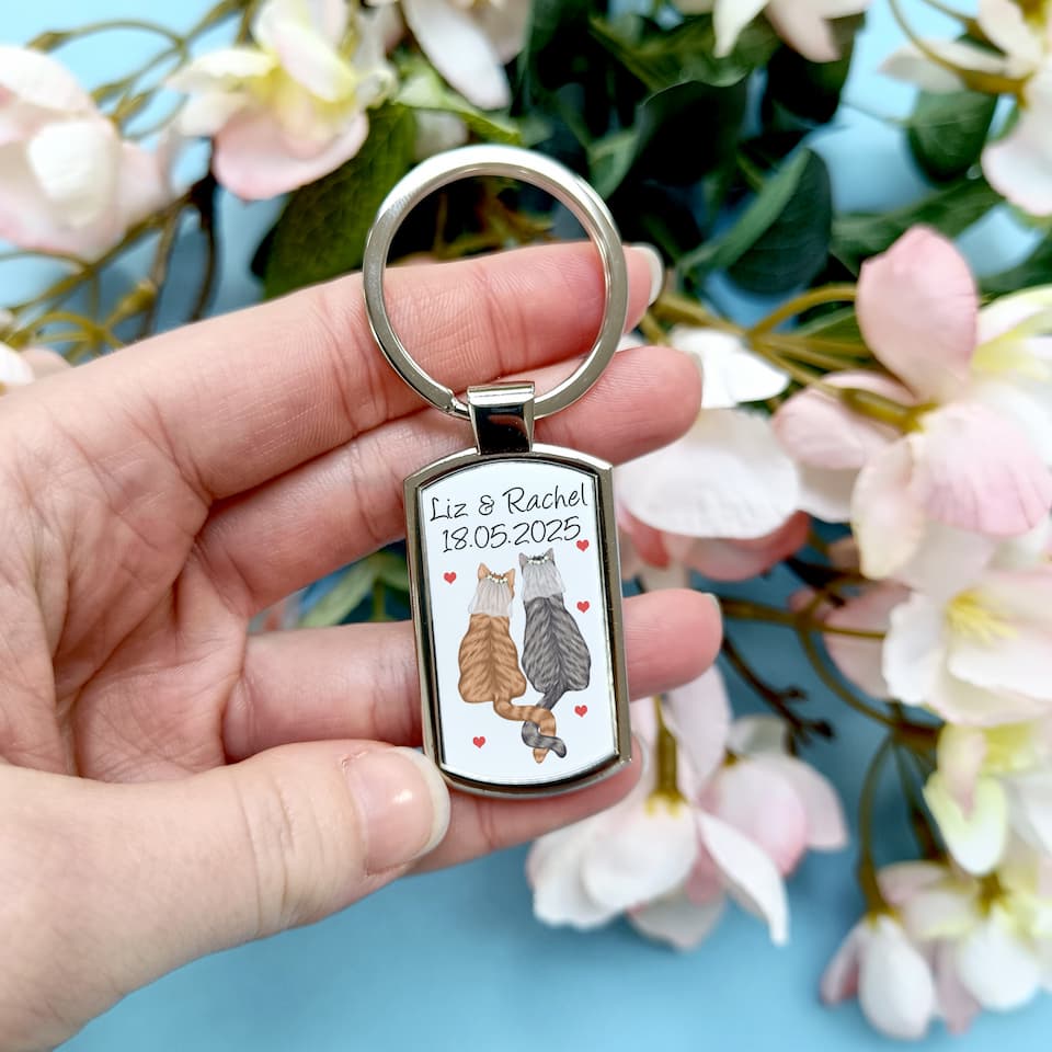 Cats in Love Keyring