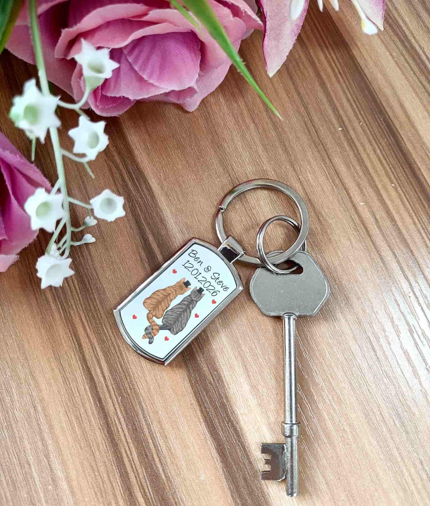 Cats in Love Keyring