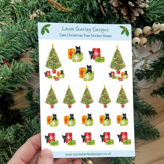 Cats Christmas Tree Sticker Sheet